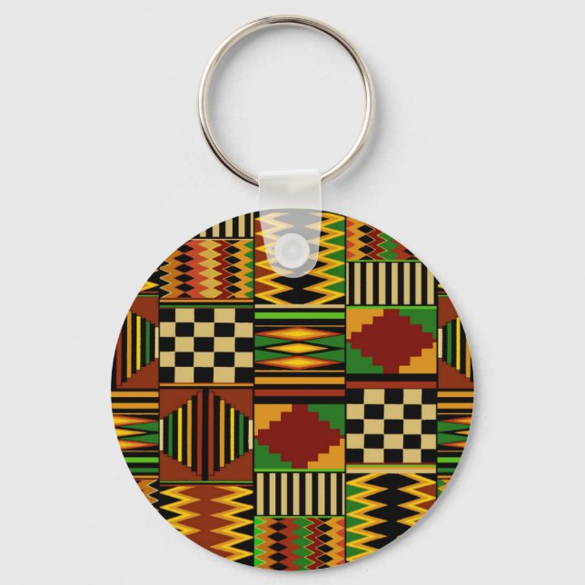 Porte-clés Conception de tissu Royal Kente en Afrique (Recto)