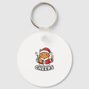 Porte-clés Conception de vecteur de chat de Noël Cheers