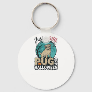 Porte-clés Conception de vecteur vintage de fille de Hallowee