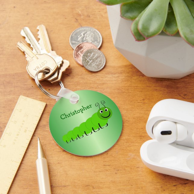 Porte-clés Conception d'insectes de chenille verte (Bureau)