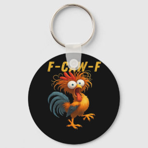 Porte-clés Conception drôle essentielle de poulet F-Caw-F