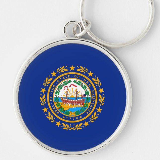 Porte-clés Conception du drapeau d'état du New Hampshire (Devant)