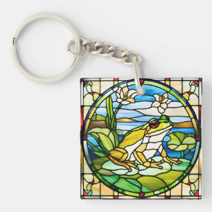 Porte-clés Conception en verre de grenouille imprimé sur Port