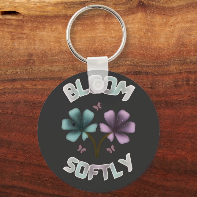 Porte-clés Conception Florale de Printemps Bloom Softly Paste (Recto)