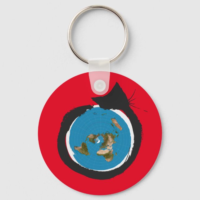 Porte-clés Conception Terre plate - CAT MAP CLASSIC (Recto)