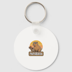 Porte-clés Conception vectorielle de papa capybara rétro PAPA
