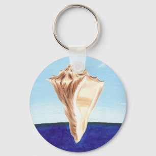 Porte-clés Conch Sea Shell Ocean peinture, porte - clé
