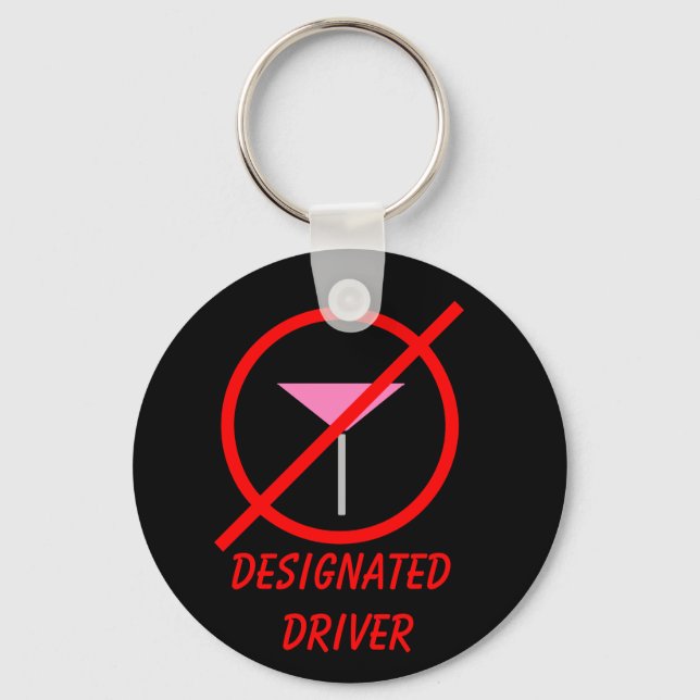 Porte-clés Conducteur désigné Pas d'alcool (Recto)