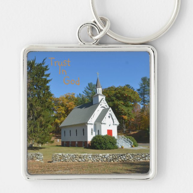 Porte-clés Confiance en Dieu Eglise (Devant)