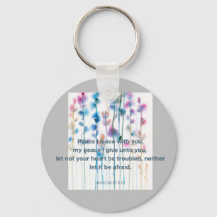 Porte-clés Confort des vers bibliques dans les fleurs d'eau v