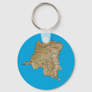 Porte-clés Congo-Kinshasa Map Keychain