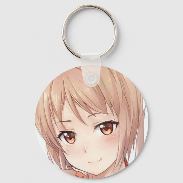 Porte-clés Connaître sourire cheveux brun yeux anime fille ma (Recto)
