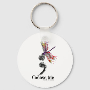 Porte-clés Conscience du suicide de la vie libellule colorée