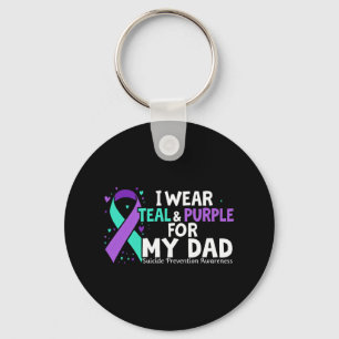 Porte-clés Conscience Je Porte Turquoise Et Violet Pour Mon P