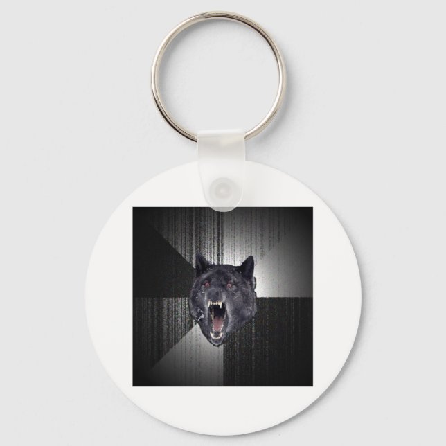 Porte-clés Conseil de loup de folie Mème animal (Recto)
