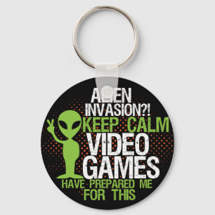 Porte-clés Conserver le calme Alien Invasion amusant Porte -