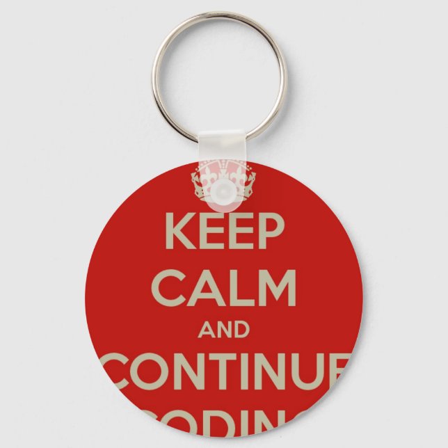 Porte-clés Conserver le calme et continuer le codage (Recto)