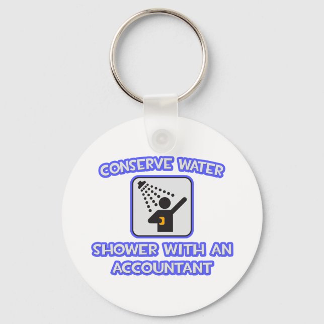 Porte-clés Conserver l'eau .. Douche avec comptable (Recto)