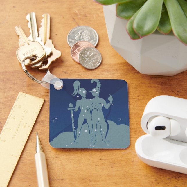 Porte-clés Constellation jumelle Gemini Astrologie zodiaque V (Bureau)