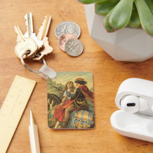 Porte-clés Conte de fées victorien vintage, frère et sœur