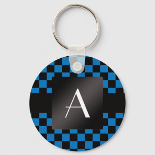 Porte-clés Contrôleurs bleus et noirs de monogramme