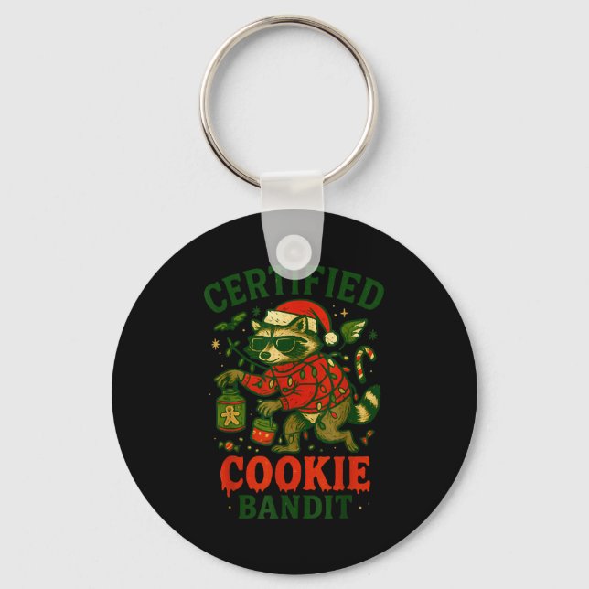 Porte-clés Cookie Bandit Certifié, Funny Christmas Lights Ra (Recto)