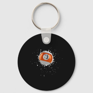 Porte-clés Cool 13 balles Treize billard billard peinture pla