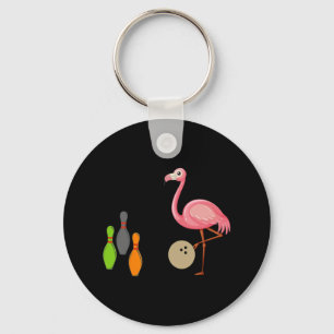 Porte-clés Cool Bowling Flamant rose Drôle Shorbirds Lover Pl