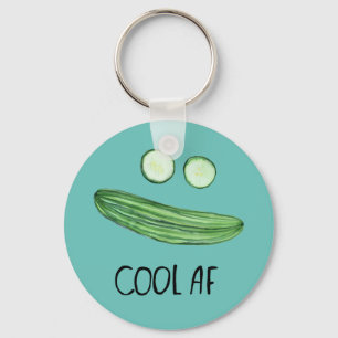 Porte-clés Cool comme Concombre "Cool AF" Funny Watercolor Fa
