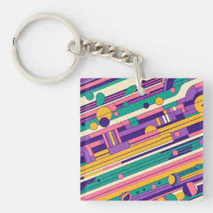 Porte-clés Cool, design rétro coloré des années 80/90