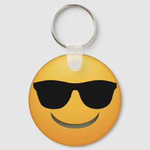 Porte-clés Cool Emoji Chaîne clé avec lunettes de soleil.