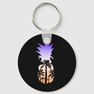 Porte-clés Cool Graphic Pineapple Sunset Palm Tree Beach