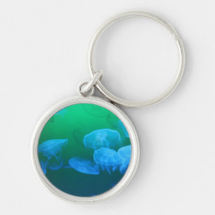 Porte-clés Cool Jellyfish Green Blue Gradient