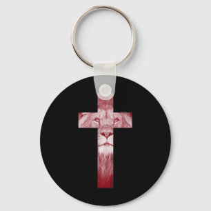 Porte-clés Cool Lion Of Judah Cross Jesus Gift for Christians