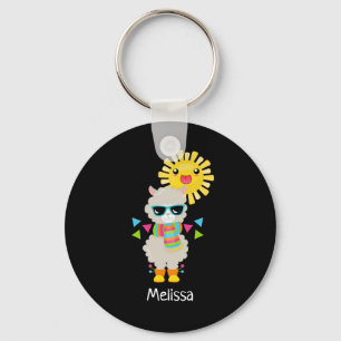 Porte-clés Cool Llama et souriant Kawaii Sun