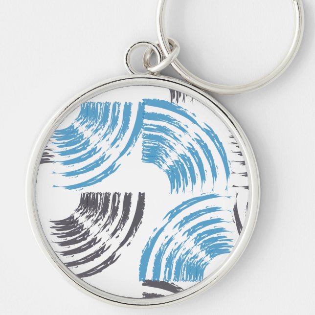 Porte-clés Cool, moderne, bleu abstrait tendance (Devant)