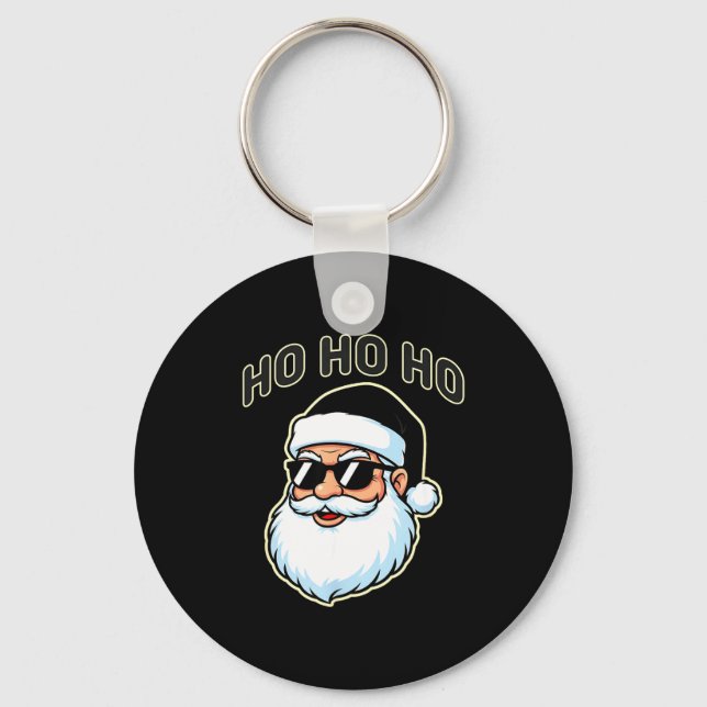 Porte-clés Cool Santa In Black Hat Sungles Graphic 2  (Recto)