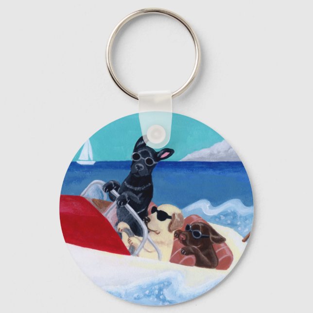 Porte-clés Cool Summer Labradors Peinture (Recto)