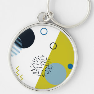 Porte-clés Cool, tendance, moderne, vert Memphis
