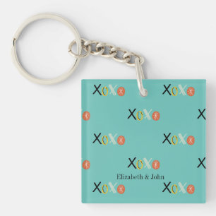 Porte-clés Cool "XOXO" Coeurs Saint-Valentin Monnaie verte
