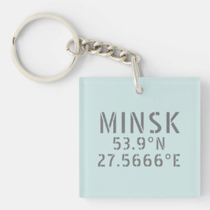 Porte-clés Coordonnées de la longitude de la latitude de Mins