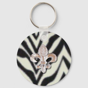 Porte-clés Copie de zèbre de Fleur De Lis Flor