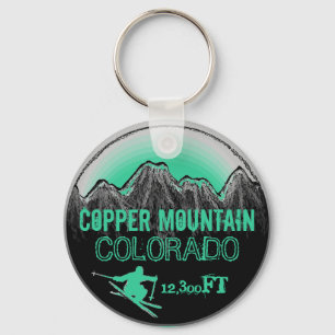 Porte-clés Copper Mountain Colorado turquoise ski art porte -