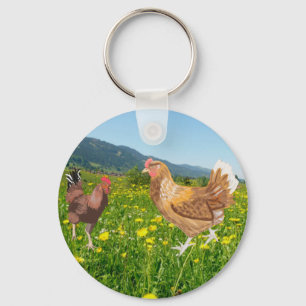 Porte-clés Coq et Poule 1