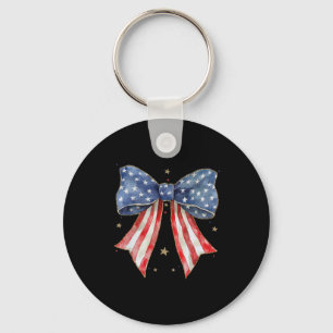 Porte-clés Coquette Bow 4 juillet Nous Drapeau Dieu Partage S