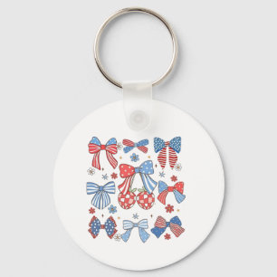 Porte-clés Coquette Bow 4 juillet USA American Patriotic