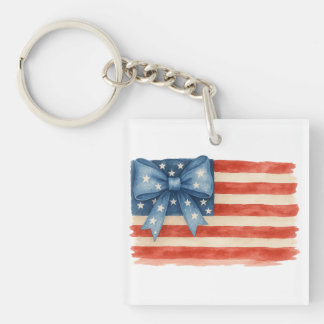 Porte-clés Coquette Bow American Flag 4 juillet