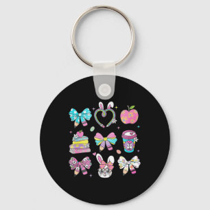 Porte-clés Coquette Bow Pencil Lapin Rabbit Enseignant Joyeux