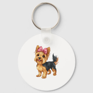 Porte-clés Coquette Bow Yorkshire Terrier Chien Yorkie Maman