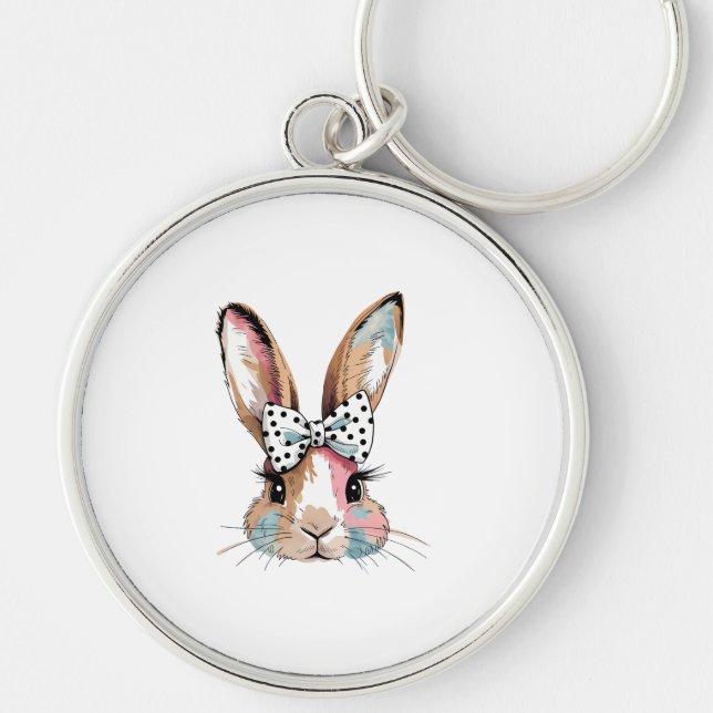 Porte-clés Coquette Bunny Bow Porte - clé de Pâques - Cute &  (Devant)
